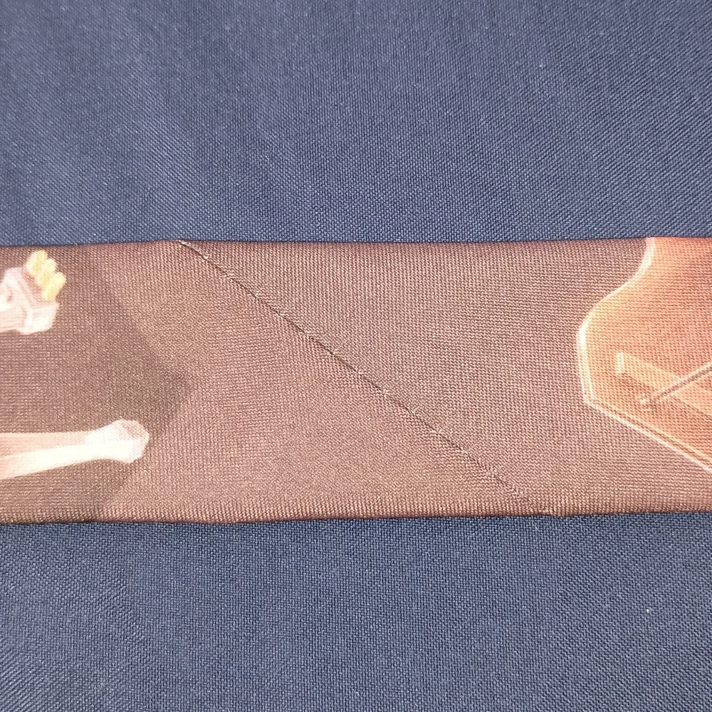 Mens Vintage 1995 D'em Crazy Piano Pianos Music Print Necktie Made in USA